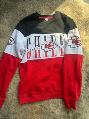 Kansas City Chiefs Women’s Red/White/Black Crewneck Sweatshirt
